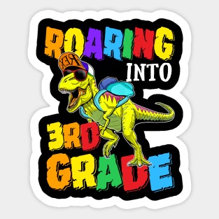 Roaring Into 3rd Grade Dinosaur Back To School Sticker